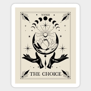 Mystic tarot card celestial design, The Choice tarot Magnet